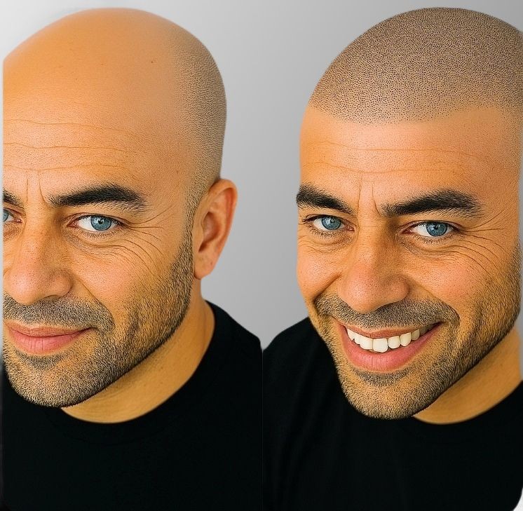 Male Hair line SMP Treatment Before and After